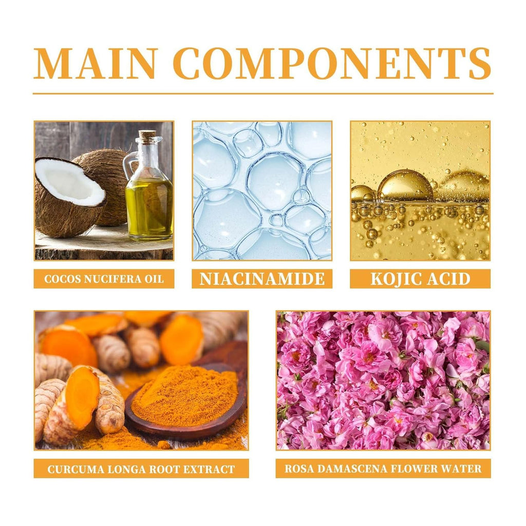 2 Pcs Glow Wash Turmeric Face Wash with Brush, Deep Cleaning Gentle Scrub Exfoliating.