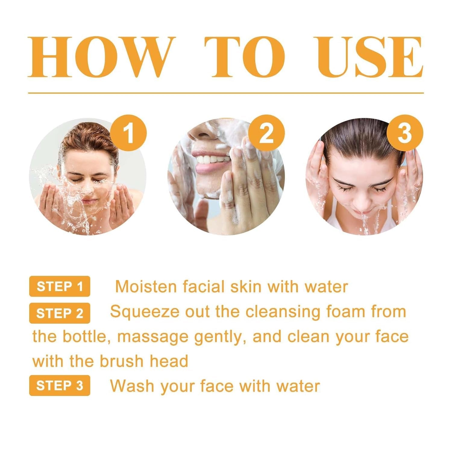 2 Pcs Glow Wash Turmeric Face Wash with Brush, Deep Cleaning Gentle Scrub Exfoliating.